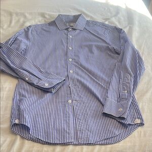J. Crew Navy and White Striped Casual Shirt